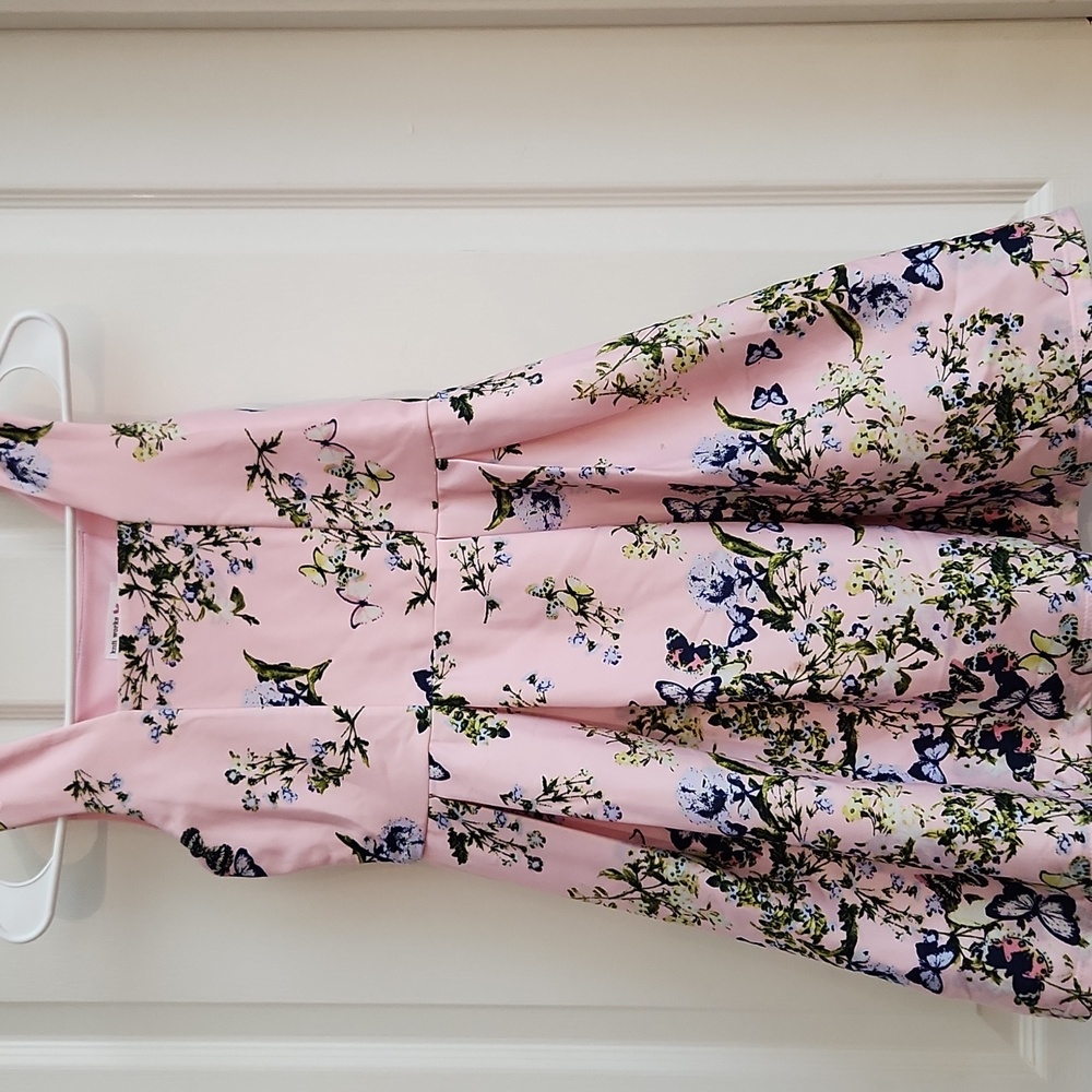 Knit Works Girls Beautiful Pink Butterfly Knit Dress. Size 10. Fully Lined.